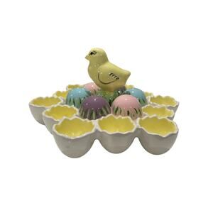 Vintage 1970s Ceramic Easter Centerpiece Easter Egg Holder Egg Holder EUC